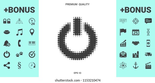 Power button - halftone logo.