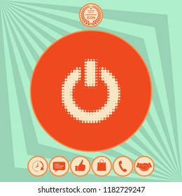 Power button - halftone logo.