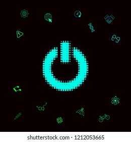 Power button - halftone logo.