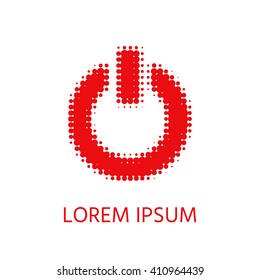 Power button - halftone logo.