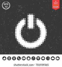 Power button - halftone logo.