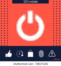 Power button - halftone logo.