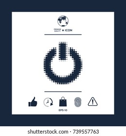 Power button - halftone logo.
