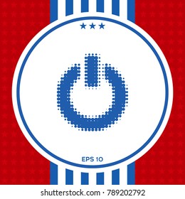 Power button - halftone logo.