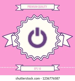 Power button - halftone logo. Graphic elements for your design