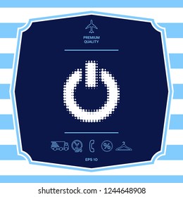 Power button - halftone logo. Graphic elements for your design