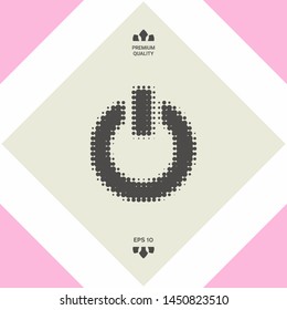 Power button - halftone logo. Graphic elements for your design