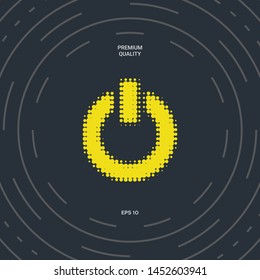Power button - halftone logo. Graphic elements for your design