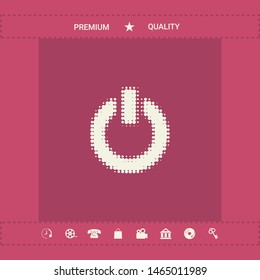 Power button - halftone logo. Graphic elements for your design