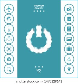 Power button - halftone logo. Graphic elements for your design