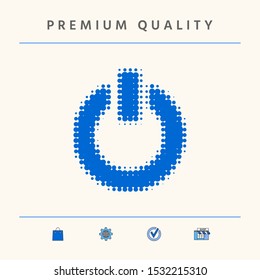 Power button - halftone logo. Graphic elements for your design