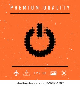 Power button - halftone logo. Graphic elements for your design