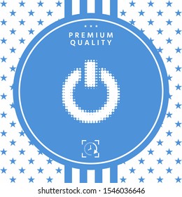 Power button - halftone logo. Graphic elements for your design