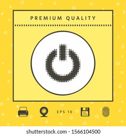 Power button - halftone logo. Graphic elements for your design