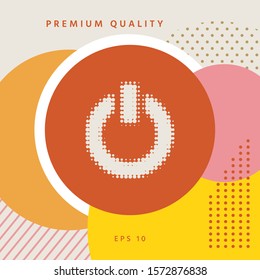 Power button - halftone logo. Graphic elements for your design