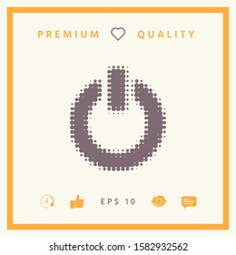 Power button - halftone logo. Graphic elements for your design