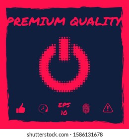 Power button - halftone logo. Graphic elements for your design