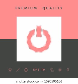 Power button - halftone logo. Graphic elements for your design