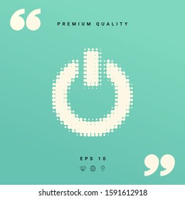 Power button - halftone logo. Graphic elements for your design