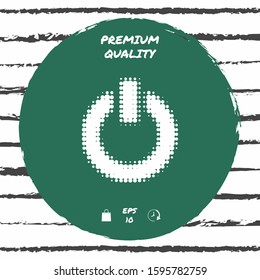 Power button - halftone logo. Graphic elements for your design