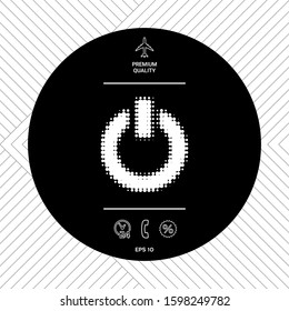 Power button - halftone logo. Graphic elements for your design