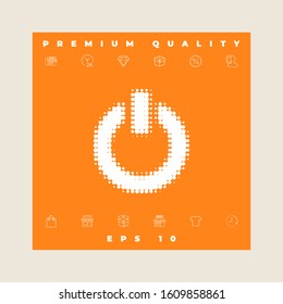 Power button - halftone logo. Graphic elements for your design