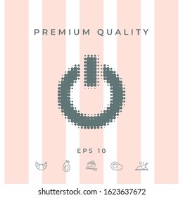 Power button - halftone logo. Graphic elements for your design