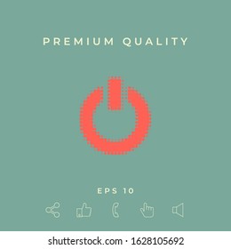 Power button - halftone logo. Graphic elements for your design