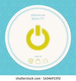 Power button - halftone logo. Graphic elements for your design