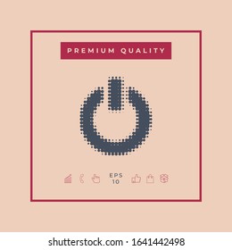 Power button - halftone logo. Graphic elements for your design