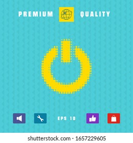 Power button - halftone logo. Graphic elements for your design