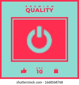 Power button - halftone logo. Graphic elements for your design
