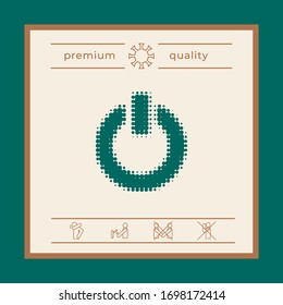 Power button - halftone logo. Graphic elements for your design