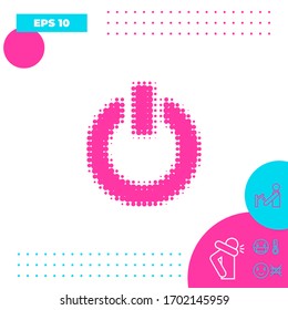 Power button - halftone logo. Graphic elements for your design