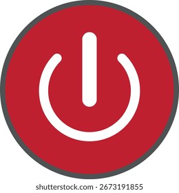Power Button Icon with Activation Arrow Vector