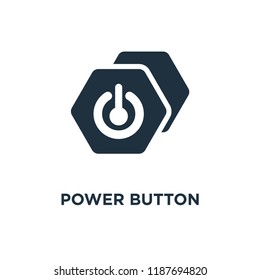 Power button icon. Black filled vector illustration. Power button symbol on white background. Can be used in web and mobile.