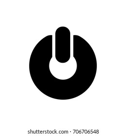 Power button icon ,black sign design