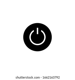 Power button icon in black solid flat design icon isolated on white background