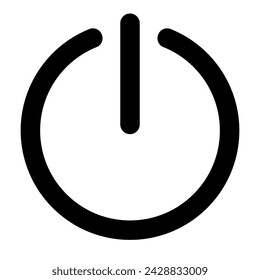 power button icon, black and white vector simple illustration of switch symbol, isolated on white background