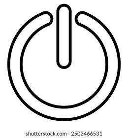 Icono del Botón de poder, ilustración simple del Vector blanco y negro del símbolo del interruptor, aislado en el fondo blanco