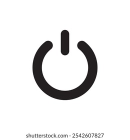 Ícone de botão liga/desliga - sinal de vetor preto e branco