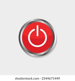 Power Button Icon with Colorful round button