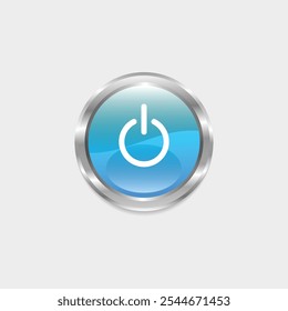 Icono de Botón de energía con Botón redondo colorido