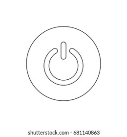 Power button icon. Contour illustration.