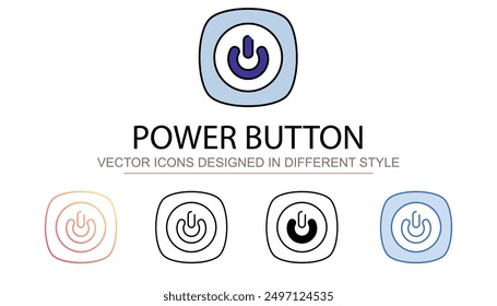Diseño de icono de Botón de energía con fondo blanco