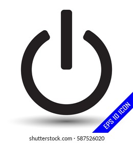 Power button icon. Flat icon of power button EPS. Vector illustration.