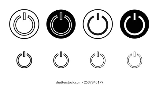 Power button icon Flat simple outline set