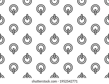 Power button icon. Geometric seamless pattern for design.