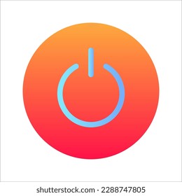 Power button icon for graphic design projects, vector illustration on white background
