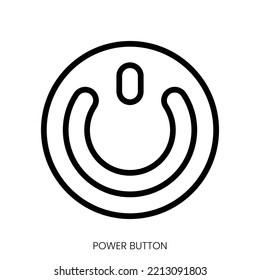 power button icon. Line Art Style Design Isolated On White Background